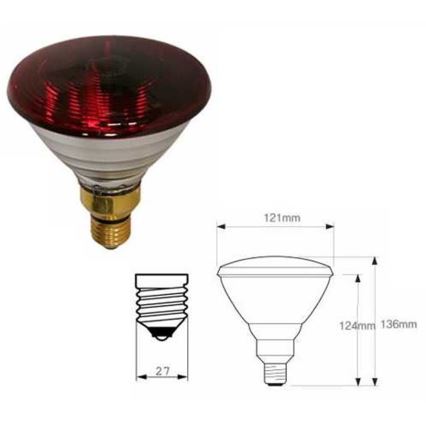 Infracrvena žarulja s debelim stijenkom PHILIPS PAR38 E27/150W/230V