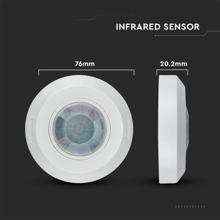 Infracrveni senzor pokreta 360° 200W/230V bijela