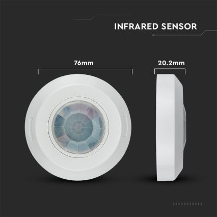 Infracrveni senzor pokreta 360° 200W/230V bijeli