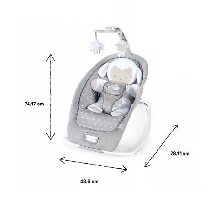 Ingenuity - Dječja njihaljka s melodijom CUDDLE LAMB 3xLR14