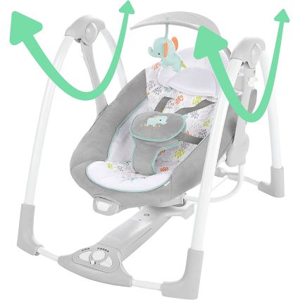 Ingenuity - Dječja vibrirajuća ljuljačka s melodijom 2u1 WIMBERLY 4xD + 1xC