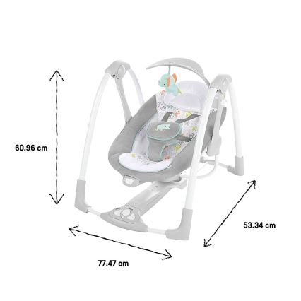 Ingenuity - Dječja vibrirajuća ljuljačka s melodijom 2u1 WIMBERLY 4xD + 1xC