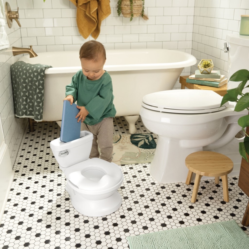 Ingenuity - Dječji WC s zvukom MY SIZE bijeli 2xAAA