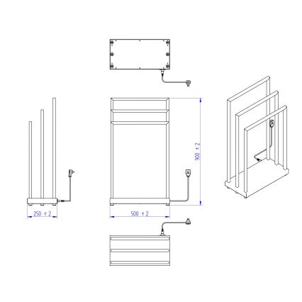 Instal Projekt - Električno sušilo za ručnike MOBE 105W 90x50 cm bijelo