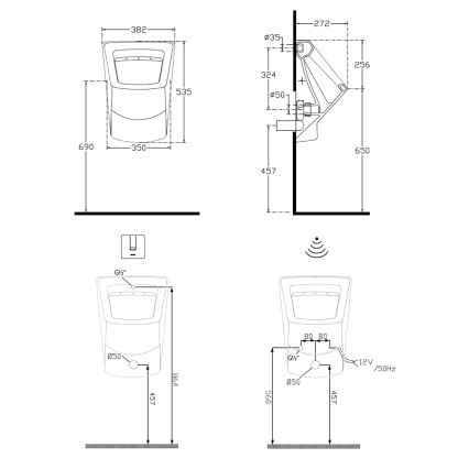 Isvea - Pisoar PURITY bijela