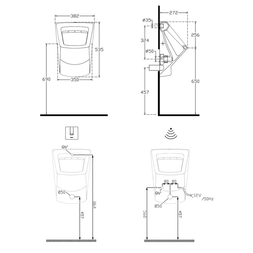 Isvea - Pisoar PURITY bijela