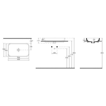 Isvea - Umivaonik za postavljanje na ploču AQUA 60x38 cm keramika/bijela