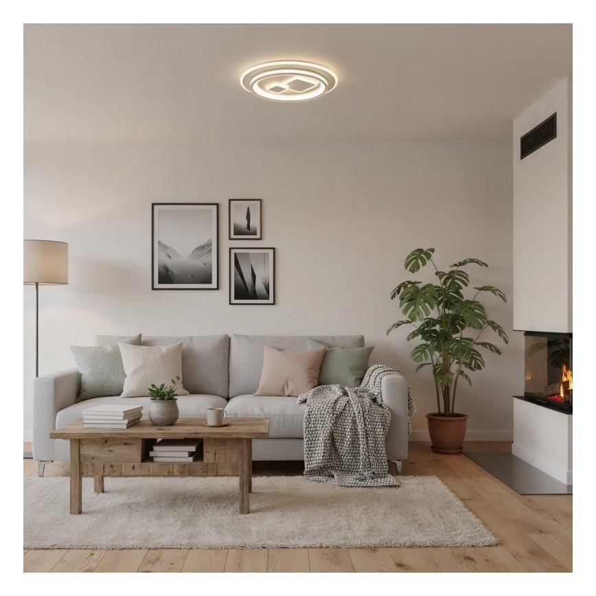 ITALUX - LED prigušiva stropna svjetiljka PARCO, 55 W, 230 V, 3000–6500 K, promjer 50 cm, bijela + daljinski upravljač
