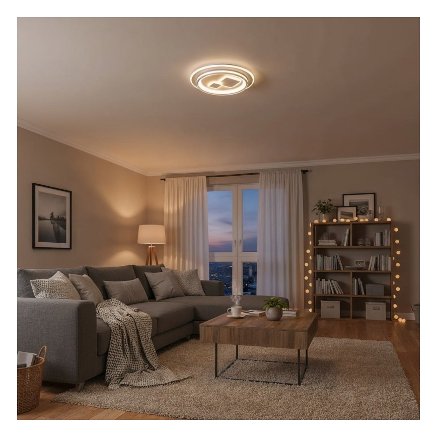 ITALUX - LED prigušiva stropna svjetiljka PARCO, 55 W, 230 V, 3000–6500 K, promjer 50 cm, bijela + daljinski upravljač