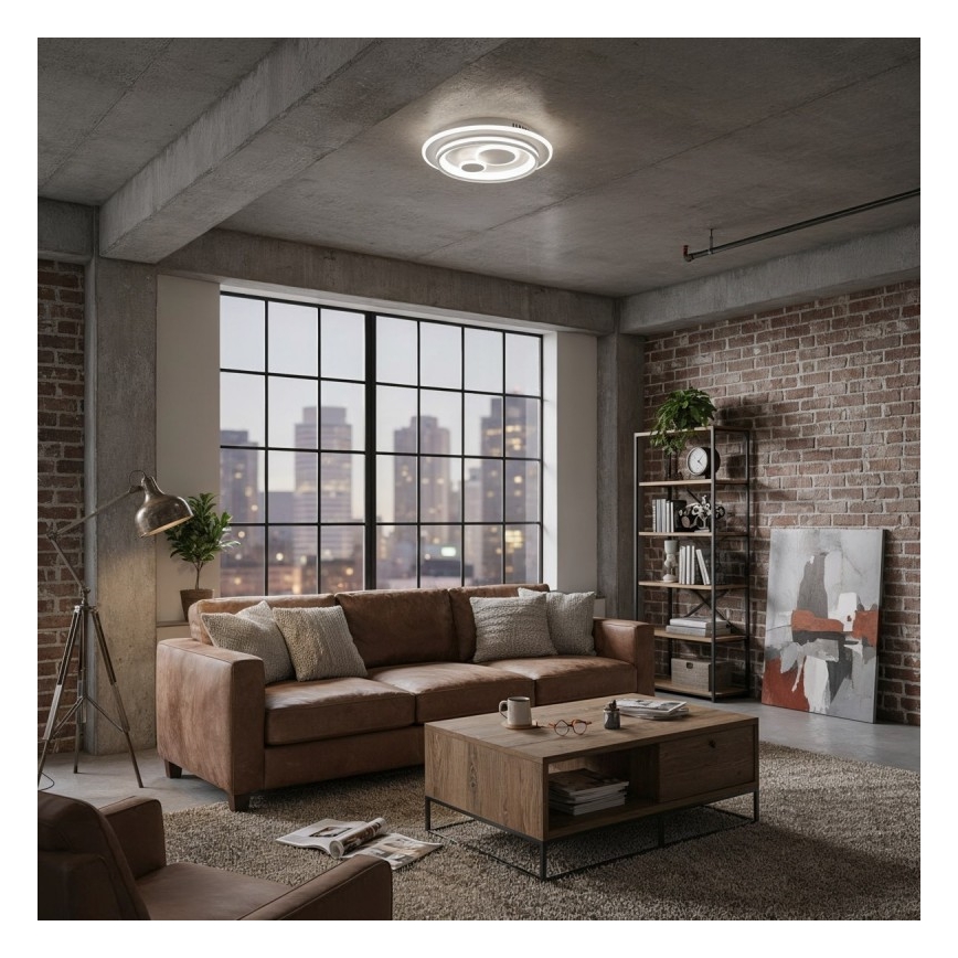 ITALUX - LED prigušiva stropna svjetiljka PARCO LED/55W/230V 3000-6500K promjer 50 cm bijela + daljinski upravljač