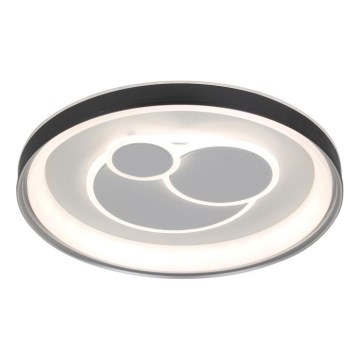ITALUX - LED stropno svjetlo s prigušivanjem FLORINA LED/46W/230V 3000/4000/6500K Ø 49 cm crno + daljinski upravljač