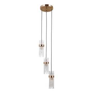 ITALUX - Luster na kabelu TARASO 3xE14/40W/230V zlatni