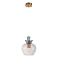 ITALUX - Luster na sajli FANDA 1xE27/40W/230V zlatna/dimno siva