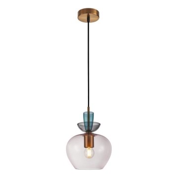 ITALUX - Luster na sajli FANDA 1xE27/40W/230V zlatna/dimno siva