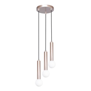 ITALUX - Luster na sajli FILANO 3xG9/5W/230V ružičasto zlato