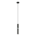 ITALUX - Luster na sajli ISIDORA 1xGU10/25W/230V antracit/sjajni krom