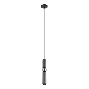 ITALUX - Luster na sajli ISIDORA 1xGU10/25W/230V antracit/sjajni krom