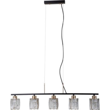 ITALUX - Luster na sajli SIMONA 5xE14/40W/230V crni/zlatni