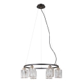 ITALUX - Luster na sajli SIMONA 6xE14/40W/230V crna/zlatna