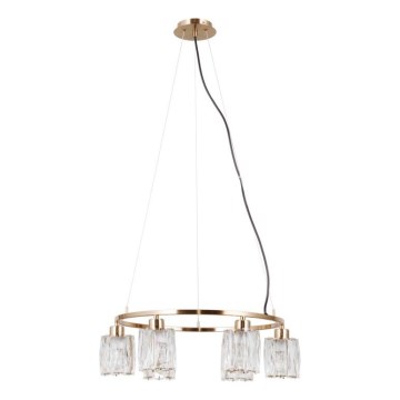 ITALUX - Luster na sajli SIMONA 6xE14/40W/230V zlatni