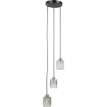 ITALUX - Luster na sajli TORNO 3xE14/40W/230V crna/zlatna