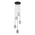 ITALUX - Luster na sajli TORNO 5xE14/40W/230V crna/zlatna