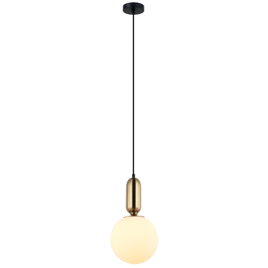 ITALUX - Luster na sajli ALDEVA 1xE27/40W/230V pr. 20 cm crna/bronca