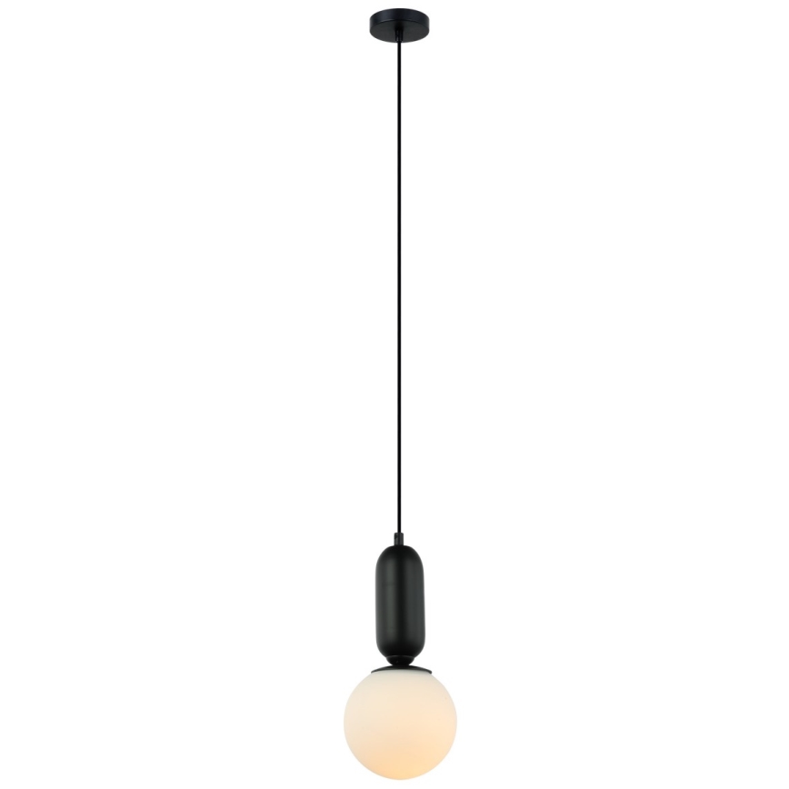 ITALUX - Luster na sajli ALDEVA 1xE27/40W/230V pr. 15 cm crna