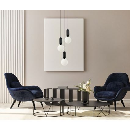 ITALUX - Luster na sajli ALDEVA 3xE27/40W/230V crna