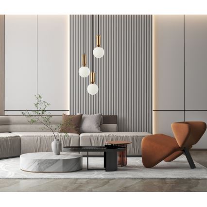 ITALUX - Luster na užetu ALDEVA 3xE27/40W/230V crna/bronca