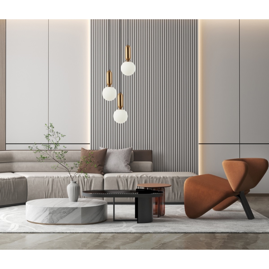 ITALUX - Luster na užetu ALDEVA 3xE27/40W/230V crna/bronca