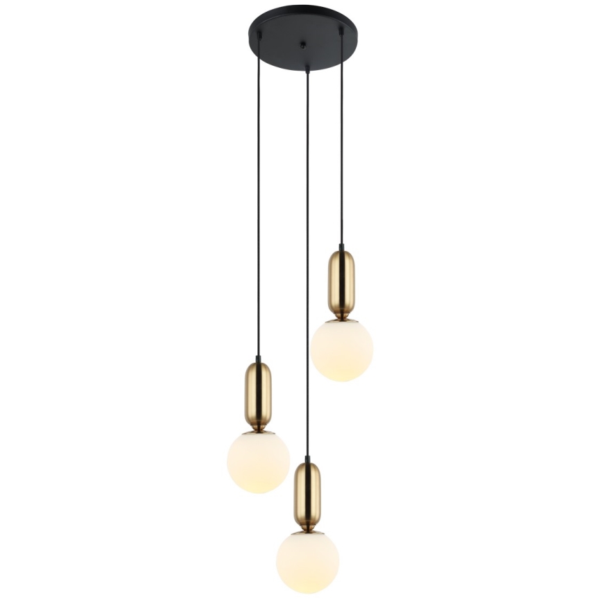 ITALUX - Luster na sajli ALDEVA 3xE27/40W/230V crna/bronca