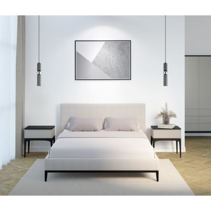 ITALUX - Luster na sajli ISIDORA 1xGU10/25W/230V antracit/sjajni krom