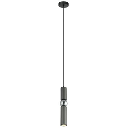 ITALUX - Luster na sajli ISIDORA 1xGU10/25W/230V antracit/sjajni krom