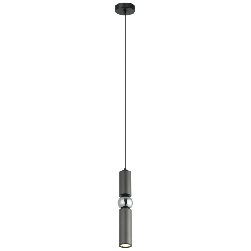 ITALUX - Luster na sajli ISIDORA 1xGU10/25W/230V antracit/sjajni krom