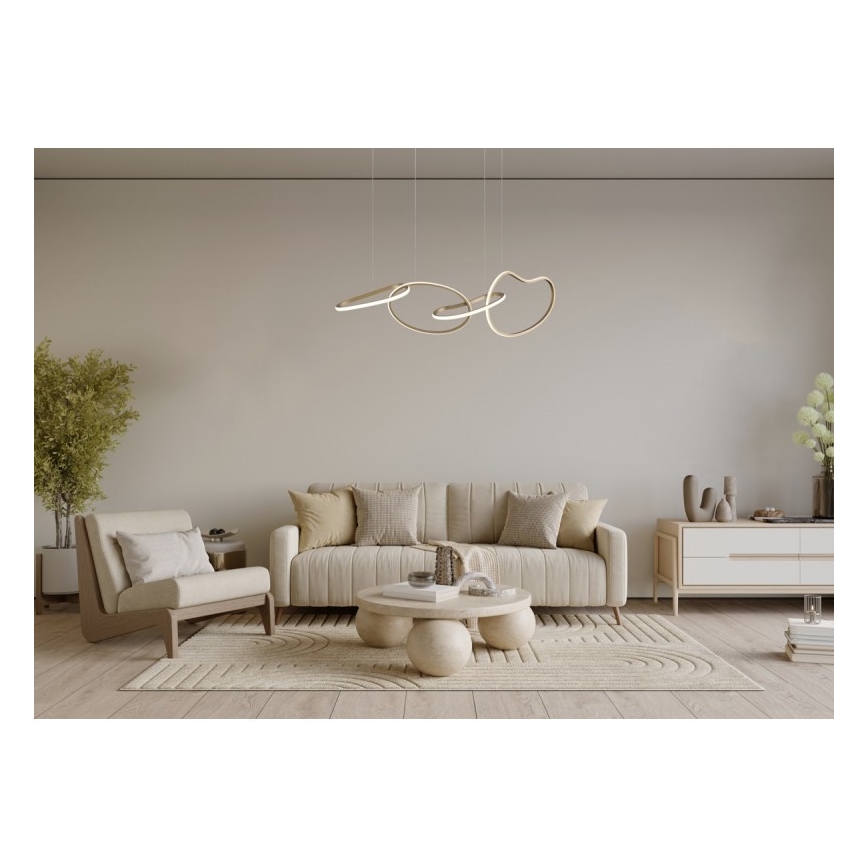 ITALUX - LED luster na sajli FONTE LED/60W/230V 3000/4000/6000K zlatni