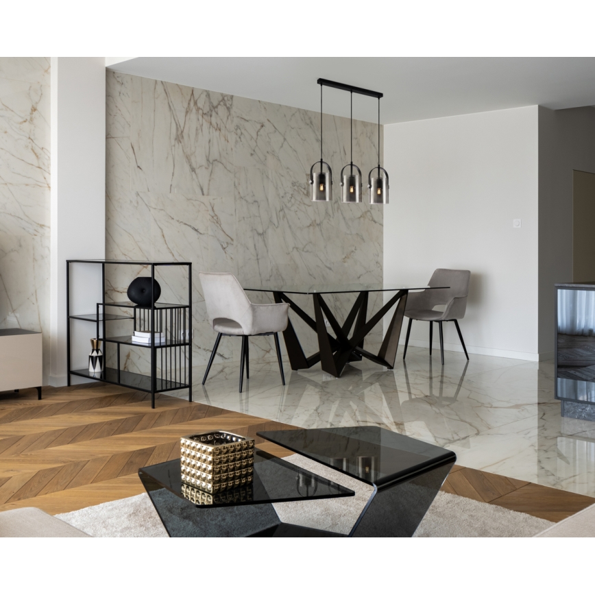 ITALUX - Luster na sajli NANESMA 3xE27/40W/230V crna