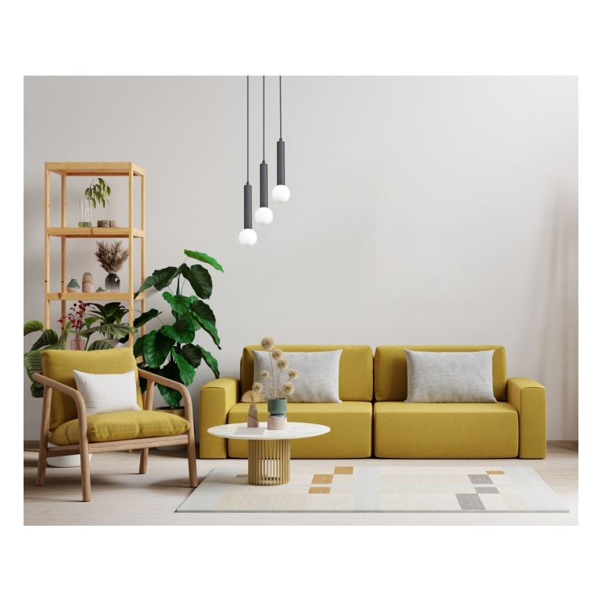 ITALUX - Viseći luster na sajli FILANO 3xG9/5W/230V crni