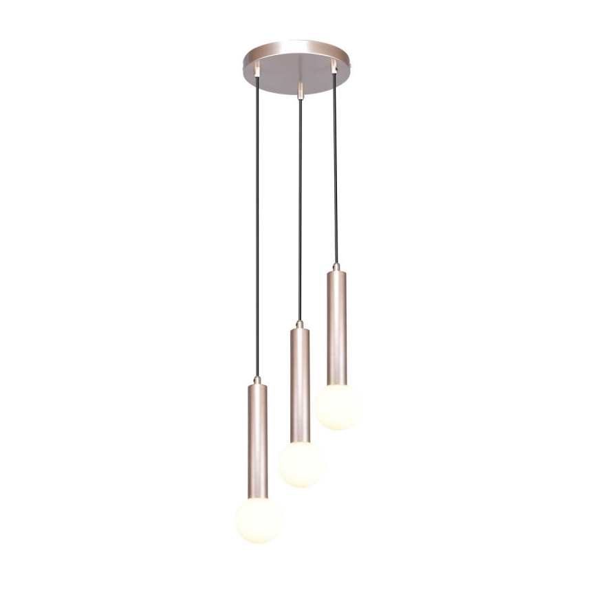 ITALUX - Luster na sajli FILANO 3xG9/5W/230V ružičasto zlato