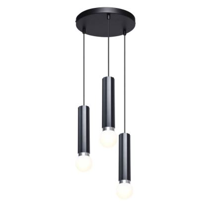 ITALUX - Viseći luster MACERA na sajli 3xE27/40W/230V crni