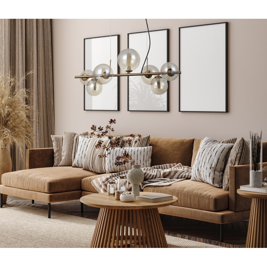 ITALUX - Luster na užetu CANELLO 7xG9/5W/230V mesing