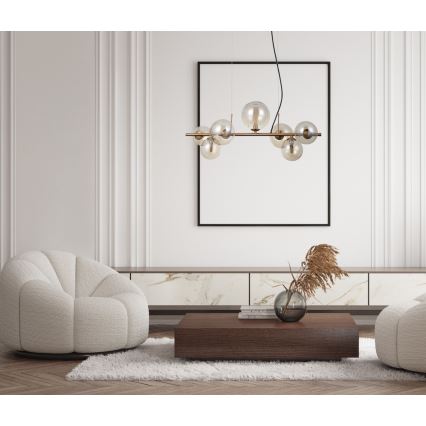 ITALUX - Luster na užetu CANELLO 7xG9/5W/230V mesing