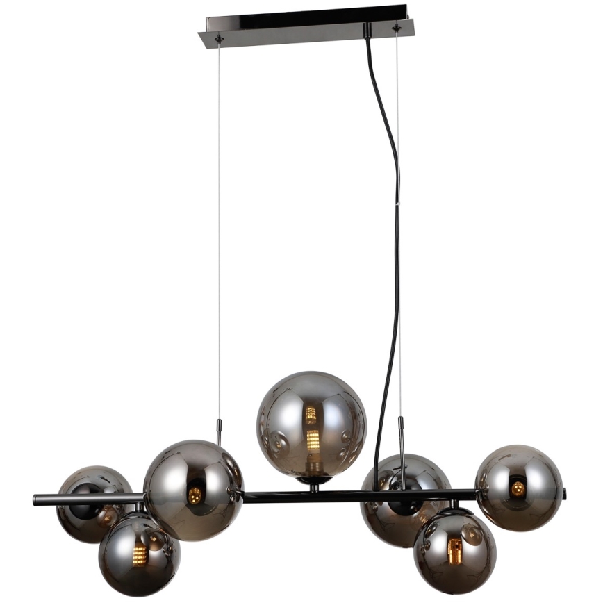 ITALUX - Luster na sajli CANELLO 7xG9/5W/230V crna