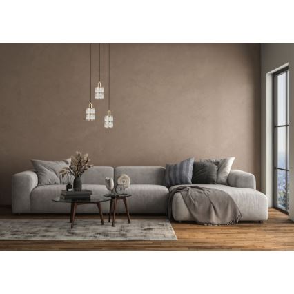 ITALUX - Luster na sajli ALMA 3xE27/40W/230V zlatna