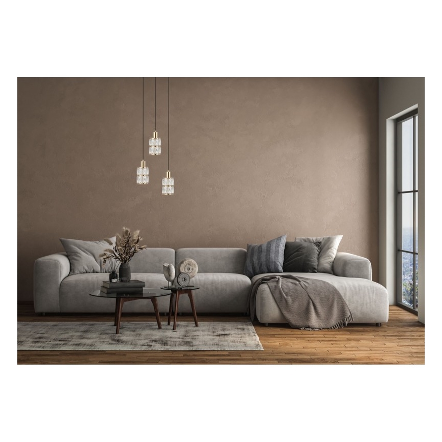 ITALUX - Luster na sajli ALMA 3xE27/40W/230V zlatna