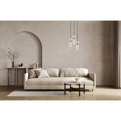 ITALUX - Luster na sajli TARASO 3xE14/40W/230V crna/zlatna