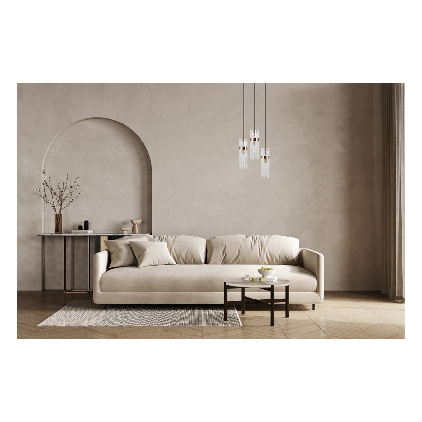 ITALUX - Luster na sajli TARASO 3xE14/40W/230V crna/zlatna