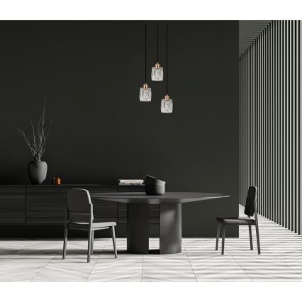 ITALUX - Luster na sajli TORNO 3xE14/40W/230V crna/zlatna