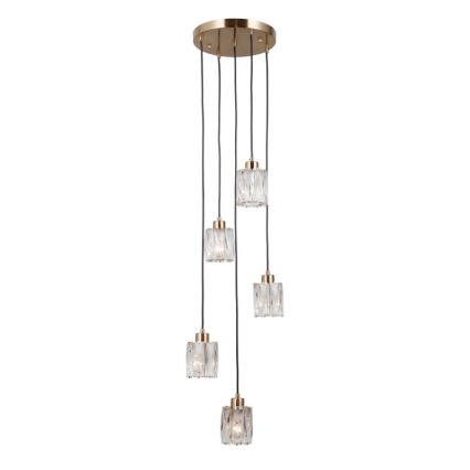 ITALUX - Luster na sajli TORNO 5xE14/40W/230V zlatni