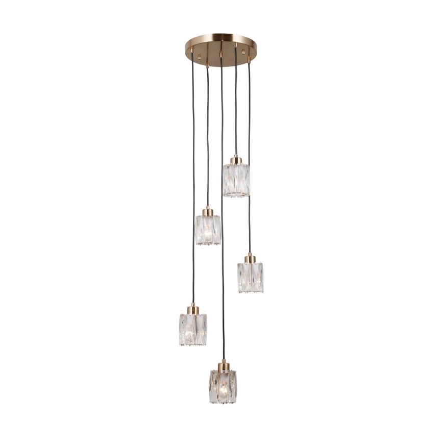 ITALUX - Luster na sajli TORNO 5xE14/40W/230V zlatni